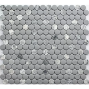 Gray Granite Penny Round Mosaic - stone tile